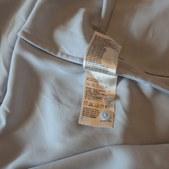 H&M, Button up blouse, powder blue, size 2 - Picture 9 of 15